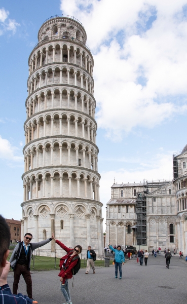 Selfies at the Leaning Tower of Pisa